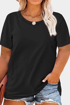 Picture of BLACK PLUS SIZE CREW NECK T SHIRT